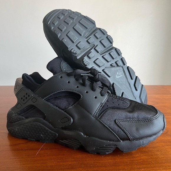Men's Nike Air Huarache Casual Shoes Black/Black/Anthracite - DD1068 002